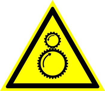 W29 осторожно! возможно затягивание между вращающимися элементами (пленка, сторона 200 мм) - Знаки безопасности - Предупреждающие знаки - . Магазин Znakstend.ru